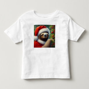 Sloth Santa Claus Toddler T-Shirt