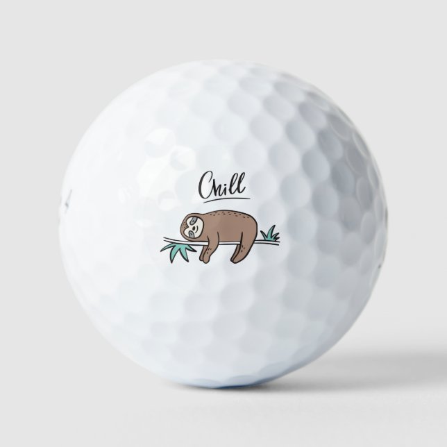 Sloth Says Chill Golf Balls (Front)