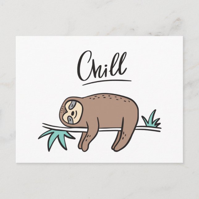 Sloth Says Chill Postcard (Front)