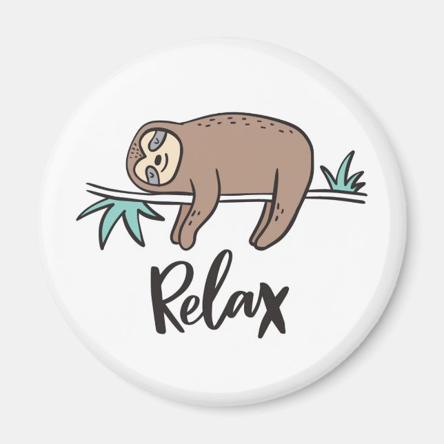 Sloth Says Relax Magnet (Front)