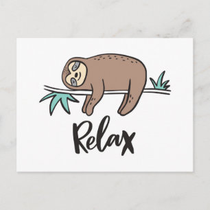 Sloth Says Relax Postcard