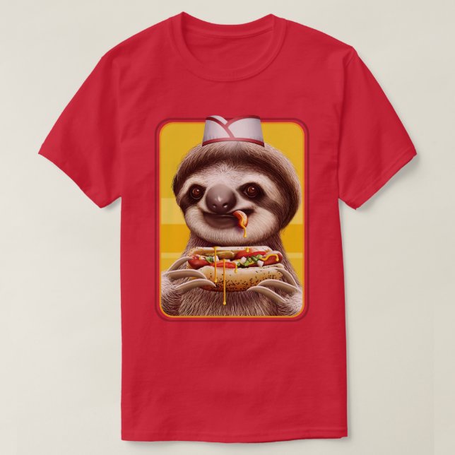 sloth selling hotdogs T-Shirt (Design Front)