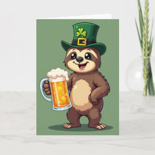 Sloth Shamrock Celebration Card