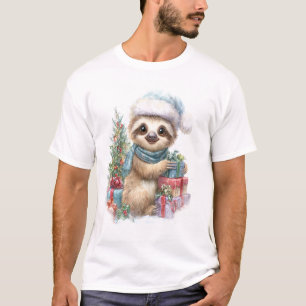 Sloth Shirt Safari Christmas Santa