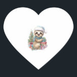 Sloth Shirt Safari Christmas Santa Heart Sticker<br><div class="desc">Sloth Shirt Safari Christmas Santa</div>