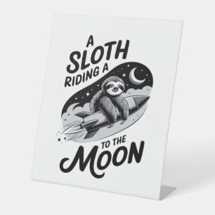 Sloth Shirt Safari Christmas Santa Pedestal Sign