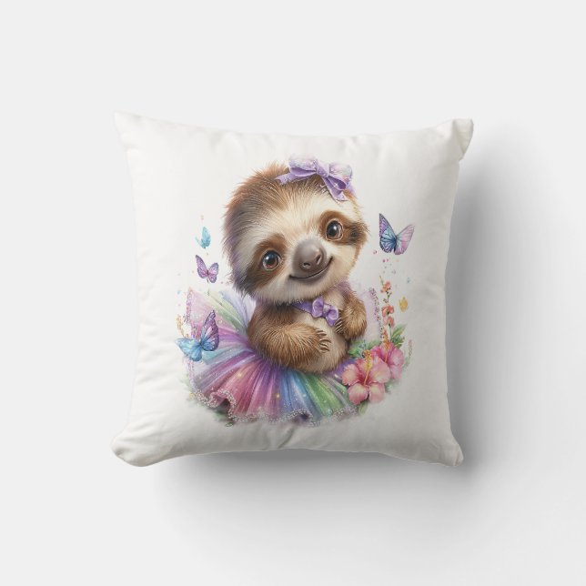 Sloth Shirt Safari Rainbow Summer Cushion (Front)