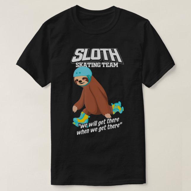 Sloth Skating Team Rollerblades Gift Retro Roller  T-Shirt (Design Front)