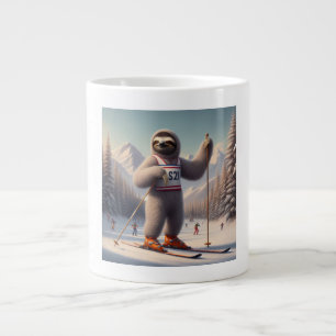Sloth Skiing Large Coffee Mug