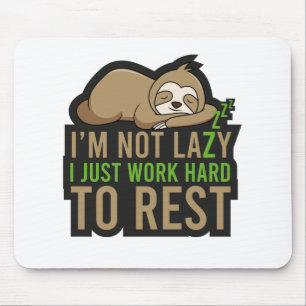 Sloth Sleep Rest Animal Relax Lazy Cute Nap Mouse Pad