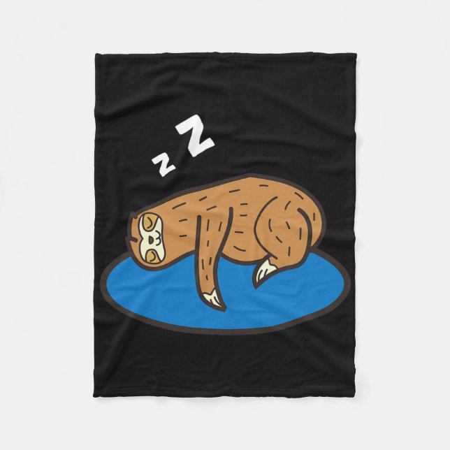 Sloth Sleeping On Disc Golf  Fleece Blanket (Front)