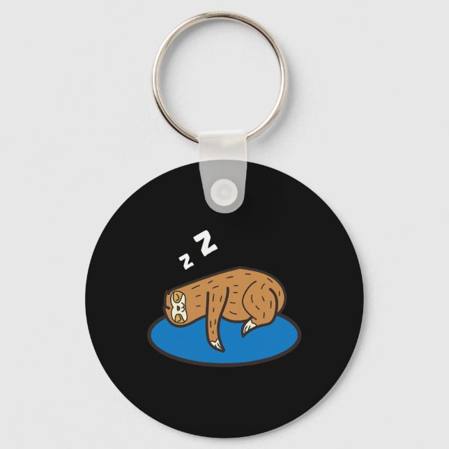 Sloth Sleeping On Disc Golf  Key Ring (Front)