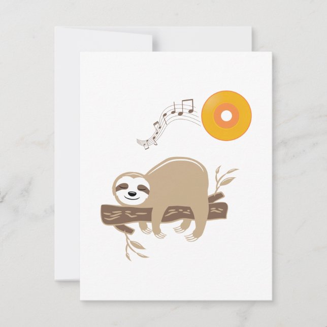 Sloth Sleeping on Music Vinyl Record Sun (Front)