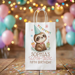Sloth sloth-tastic kids birthday medium gift bag