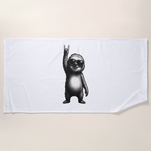 Sloth Slotherine Halloween Beach Towel (Front)