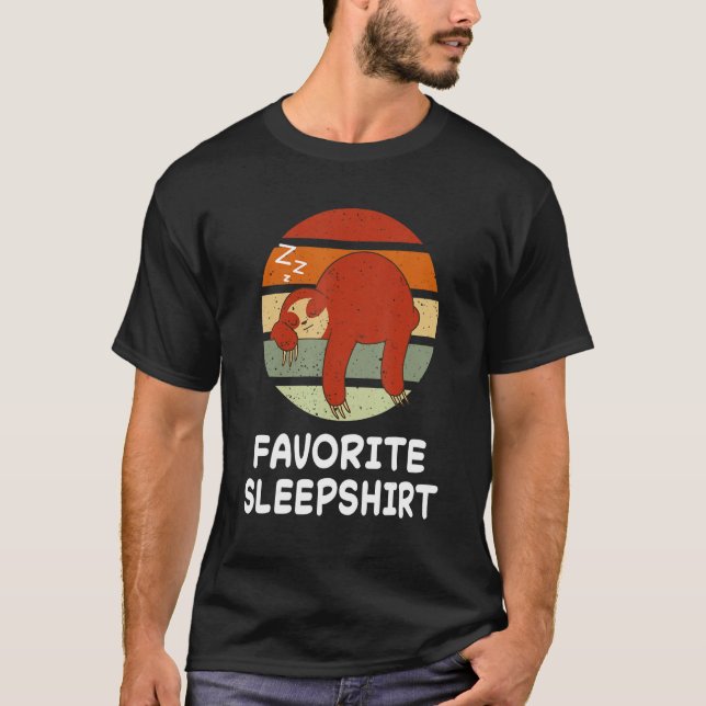 Sloth Sloths Nap Sleeping Sleep Pajama Pyjamas Nig T-Shirt (Front)