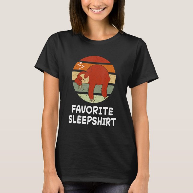 Sloth Sloths Nap Sleeping Sleep Pajama Pyjamas Nig T-Shirt (Front)