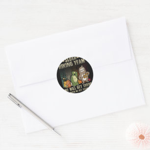 Sloth Snail Turtle Hiking Team Vintage Gift Retro Classic Round Sticker