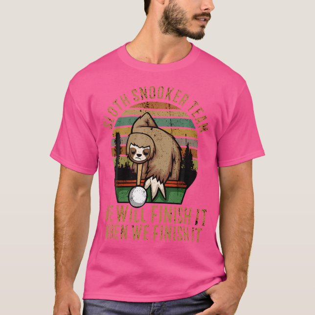 Sloth Snooker Team Funny Billiard T-Shirt (Front)