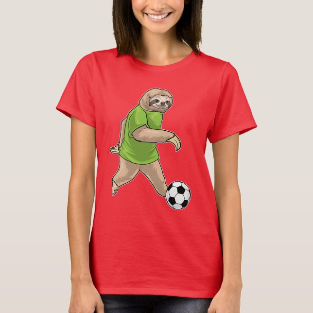 Sloth Soccer player Soccer T-Shirt (Front)