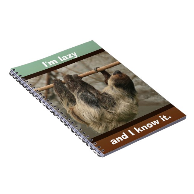 Sloth Spiral Notebook (Right Side)