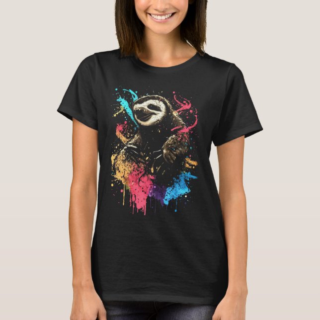 Sloth Splash Vintage Sloth Sleep Animal T-Shirt (Front)