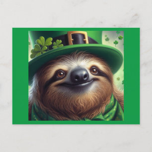 Sloth St Paddys Day Postcard
