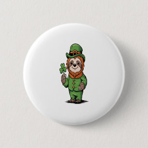 Sloth St Patrick's Day Irish Lucky 6 Cm Round Badge
