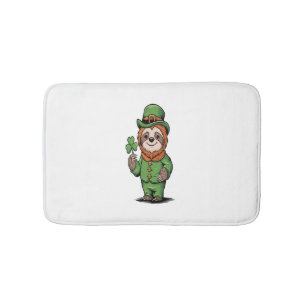Sloth St Patrick's Day Irish Lucky Bath Mat