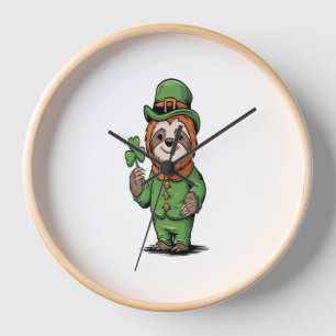 Sloth St Patrick's Day Irish Lucky Clock