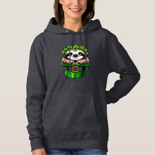 Sloth St Patricks Day Leprechaun Shamrock Irish Sl Hoodie
