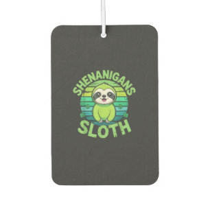 Sloth St Patricks Day Sloth Shenanigans Cute Anima Car Air Freshener