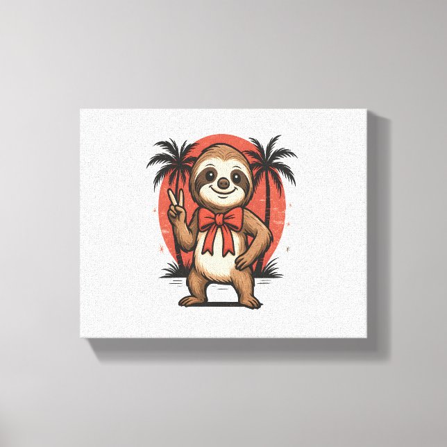 Sloth Summer Beach Rocking Canvas Print (Front)