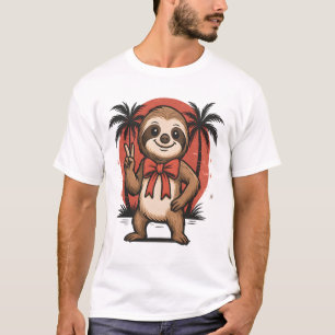 Sloth Summer Beach Rocking T-Shirt