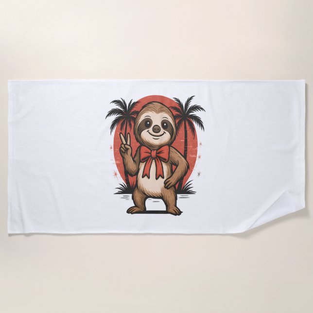 Sloth Summer Beach Rocking Towel (Front)