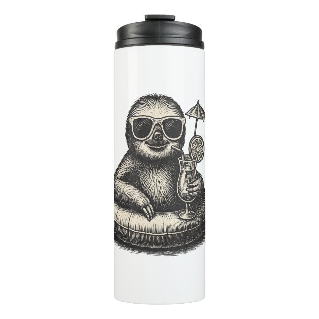 Sloth Summer Vibes (2) Thermal Tumbler (Front)