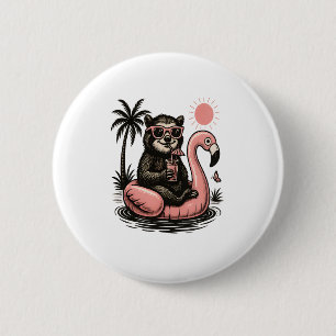 Sloth Summer Vibes 6 Cm Round Badge