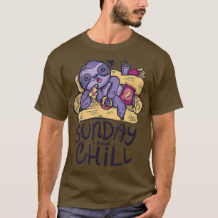 Sloth Sunday Chilling With Pizza T-Shirt