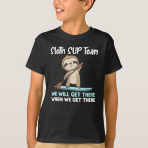 Sloth SUP Team Paddling Funny Sloths T-Shirt