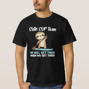 Sloth SUP Team Paddling Funny Sloths T-Shirt