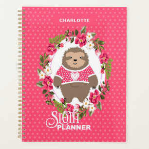 Sloth Super Cute Girly    Editable Name Planner