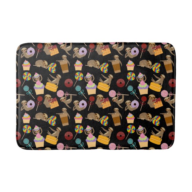Sloth Sweet Treats Pattern Bath Mat (Front)