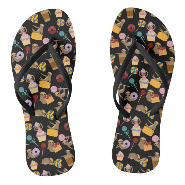 Sloth Sweet Treats Pattern Jandals (Footbed)