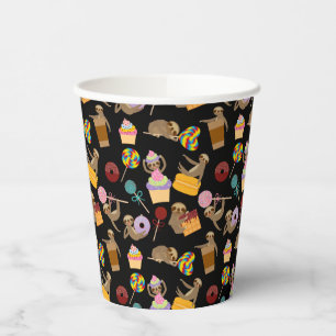 Sloth Sweet Treats Pattern Paper Cups