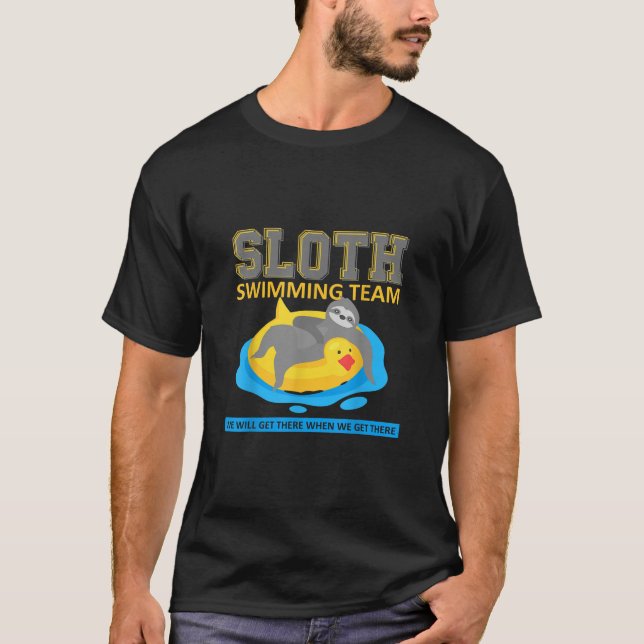 Sloth Swimming Team Swim Team Funny Gift T-Shirt (Front)