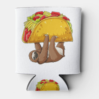 Sloth Taco Funny Tacos Lover fitness Gym Novelty Can Cooler