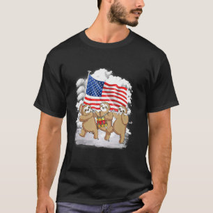 Sloth Team Love America Three Times Happy 4th Of J T-Shirt