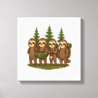 Sloth Team Sloth Hiking Camping Canvas Print