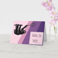 Sloth Tennis Player and Pink and Purple Background