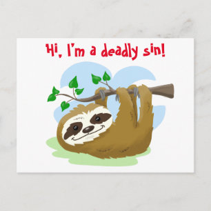 Sloth: The Cutest Deadly Sin Postcard